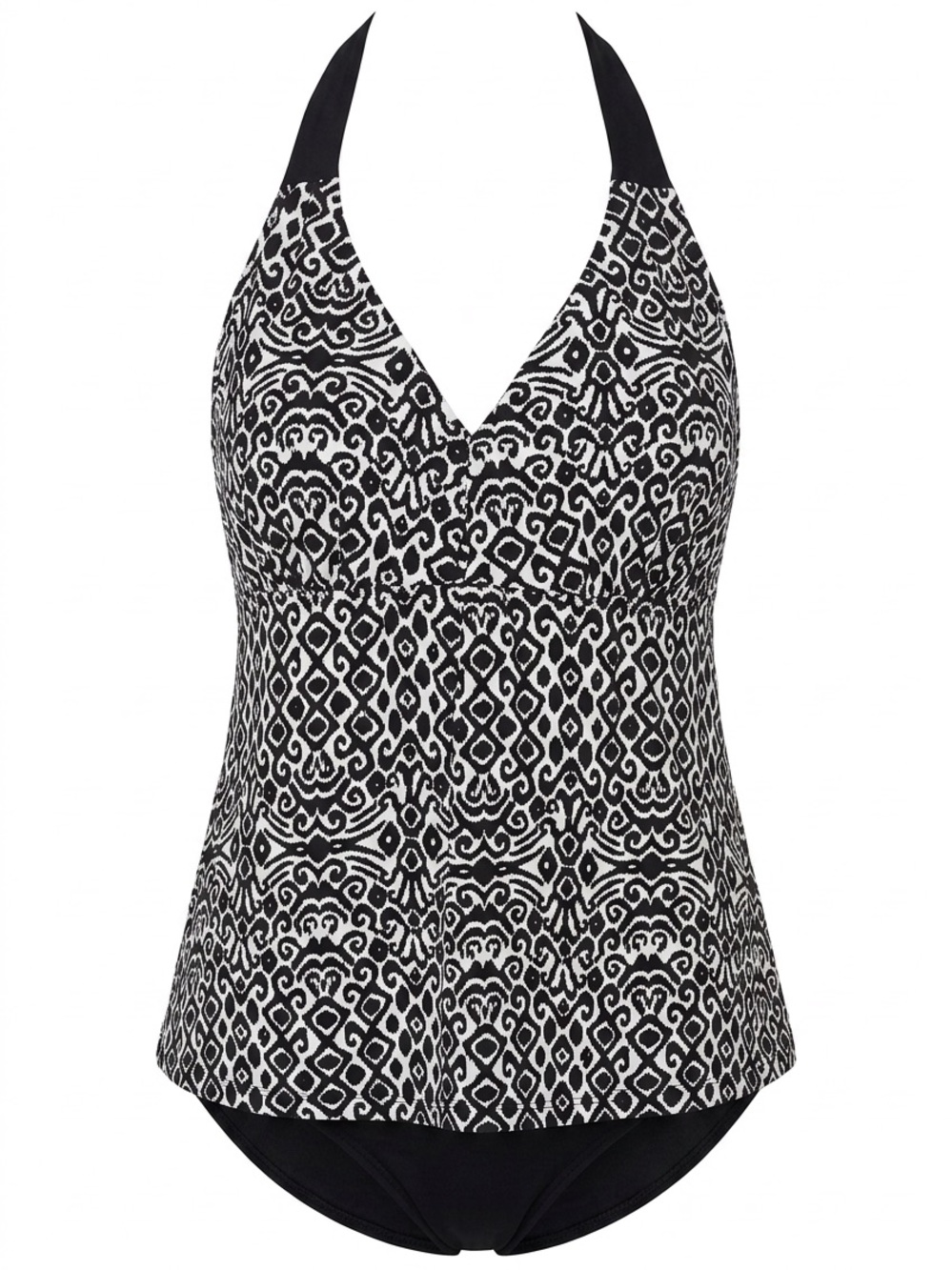 Jones New York Black and White Halter Tankini